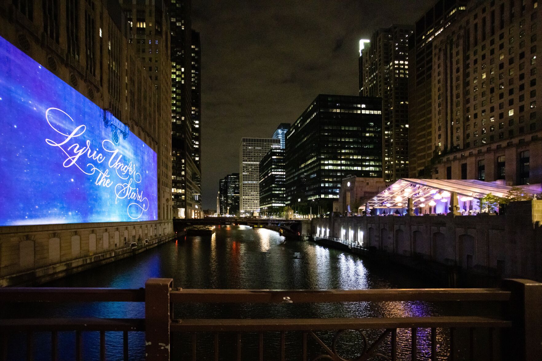 The 2021 Gala Tent along the Chicago River